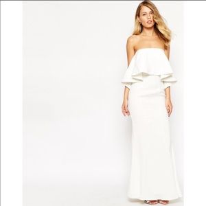 Jarlo Lily Bandeau White Strapless Maxi Dress size XXS